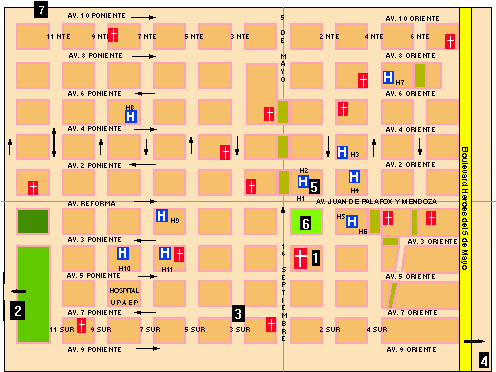 Mapa del Centro Historico de Puebla